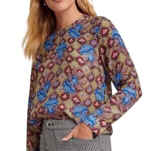 Anthropologie Tanvi Kedia Selene Geometric Print Blouse Women’s Size 10